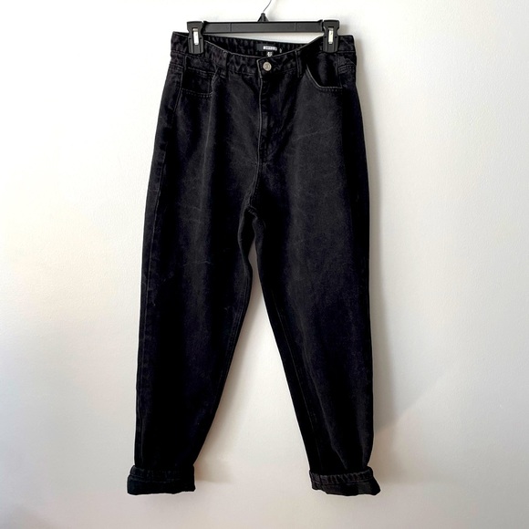 Missguided High Waisted Riot Black Mom Jeans Size 8 - Picture 1 of 10
